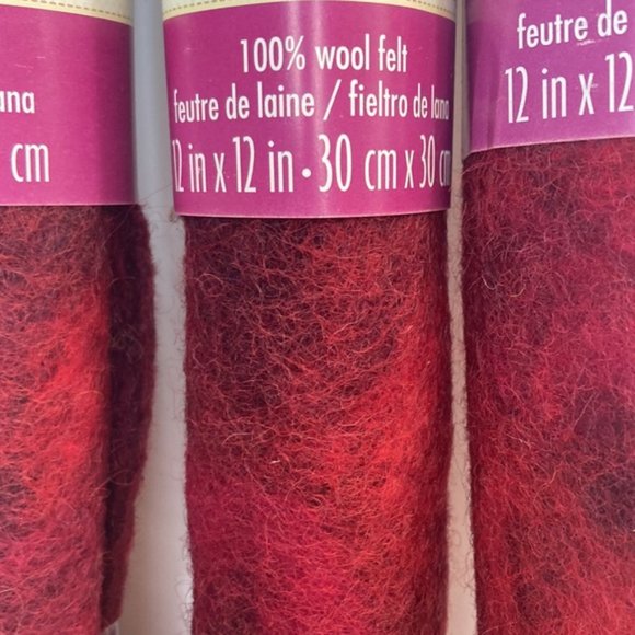 15 Rolls 100% Wool Felt Marbled Red Blended Felt Garnet Needle Felting Crafts - Picture 5 of 15